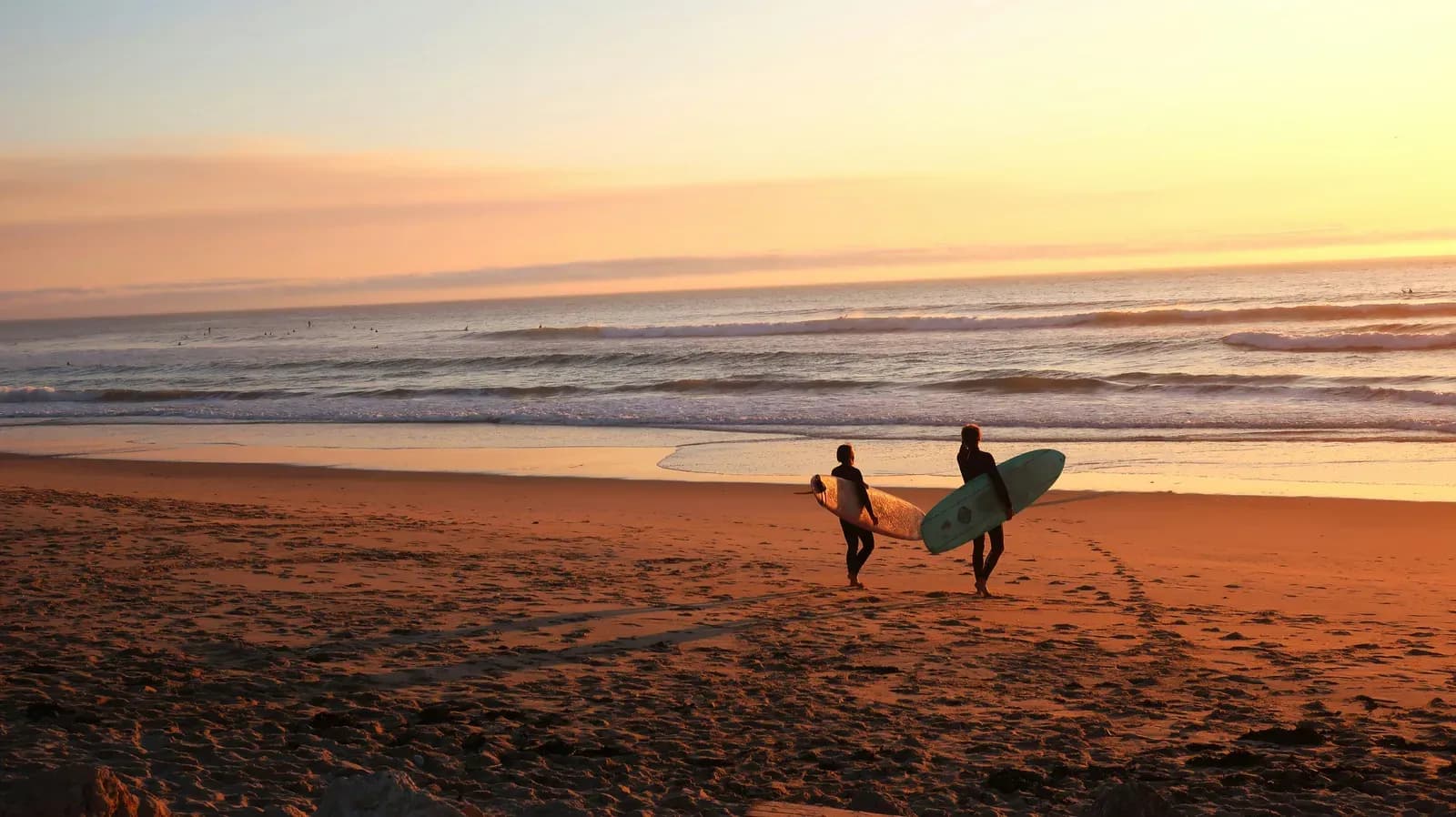 Surfing sunset